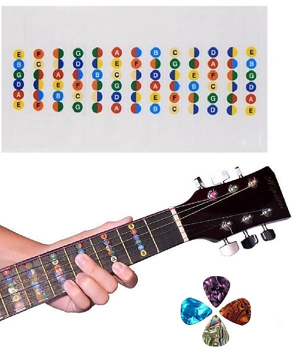 Guitar Fretboard Decal Fingerboard Music Scale Map Sticker For Practice Picks. SHIPS FAST