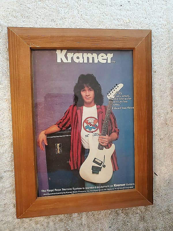1984 Kramer Guitars Color Promotional Ad Framed Eddie Van Halen Beretta Original image 1