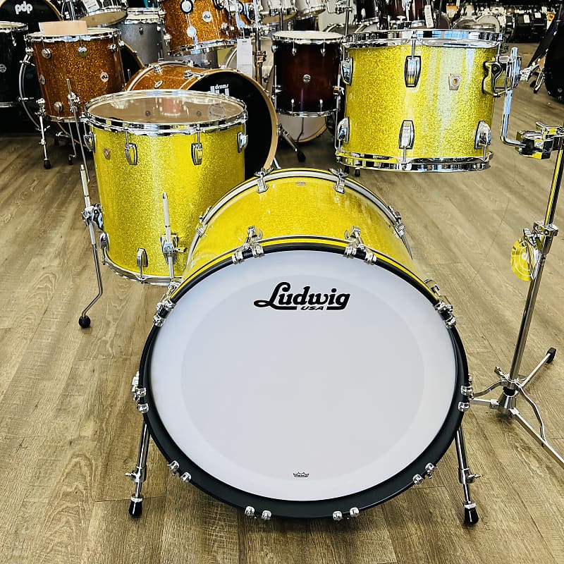 Ludwig Classic Maple 3-Piece Shell Pack 12/16/22 (Yellow Glitter) image 1