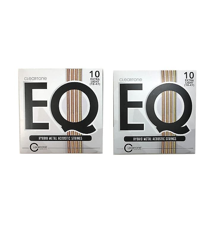 Cleartone Guitar Strings 2 Sets EQ Acoustic Hybrid Metal Blend Extra Light 10 47