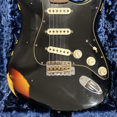 Fender Custom Shop Dual Mag II Stratocaster Relic 2020 - Black over 3-Color Sunburst image 20