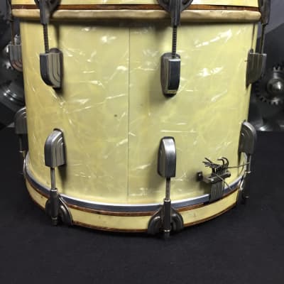 Leedy Marching Snare 1930's Marine Pearl w/ Case image 4