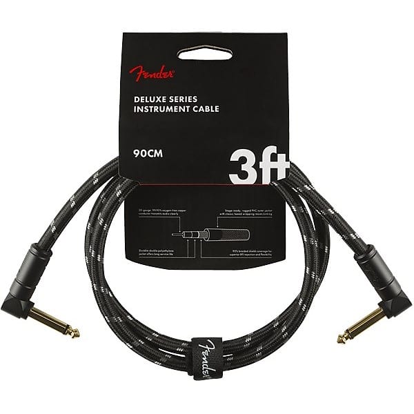 Fender Deluxe Instrument Patch Cable, 90cm/3ft, Black Tweed image 1