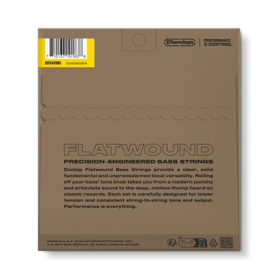 Dunlop Flatwound Stainless Steel Bass Guitar Strings; short scale gauges 40-100 image 2