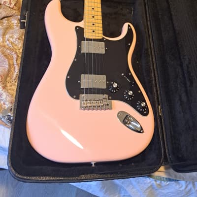2020 Fender FSR Shell Pink MIM Stratocaster with Railhammer TE90 Telecaster style pickups image 2
