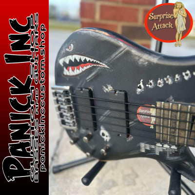 Panick Inc Custom Shop Surprise Attack 5 String Custom Bass 2023 - Hand-painted Custom Relic Bunker Grey Bomber Finish image 6