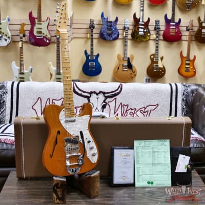 Fender Custom Shop 1968 Thinline Telecaster with Bigsby 1-Piece Kalamazoo Mahogany Body Journeyman Relic Aged Natural 6.95 lbs image 6
