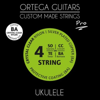 ORTEGA UKP-BA Custom Made Baritone Ukulele Pro String Set Crystal Nylon image 1