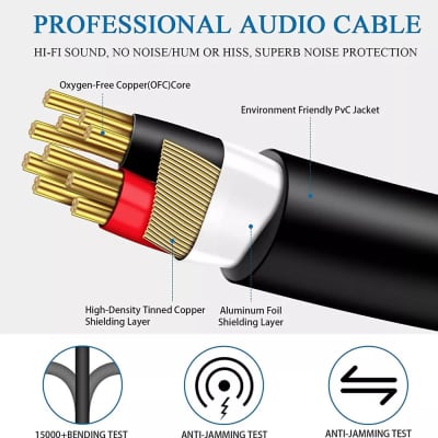 1/4" (6.35Mm) Ts Male Mono To Dual Rca Female Extension Mono Splitter Y Cable image 5