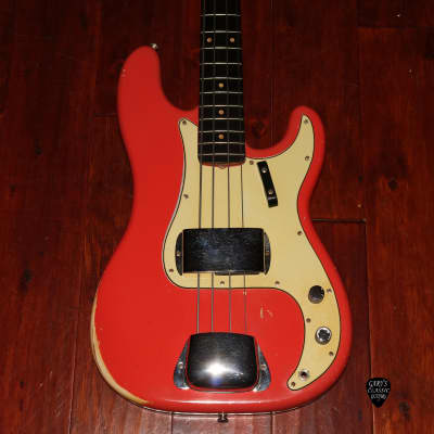 1963 Fender Precision Bass Fiesta Red image 2