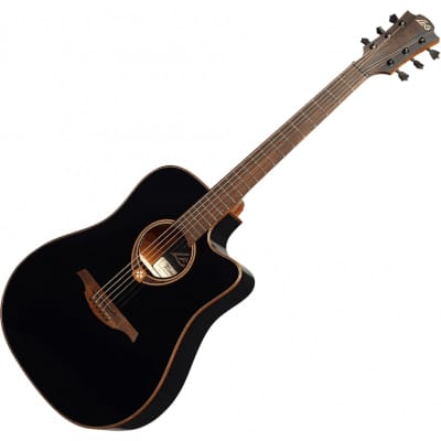 Lag Tramontane T118-DCE | Dreadnought Cutaway Acoustic-Electric, Black. New with Full Warranty! image 3