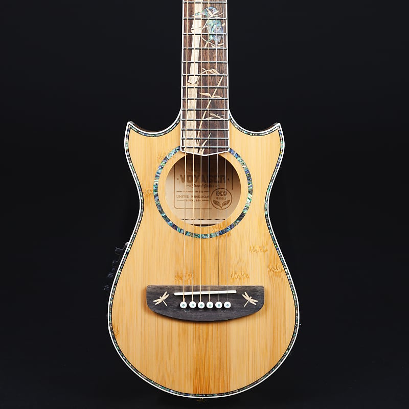 Lindo Bamboo Voyager V2 Electro Acoustic Travel Guitar | BS3M Mic/Piezo Blend Preamp | Luminlays | Kingfisher Inlay (Nylon Strings) image 1