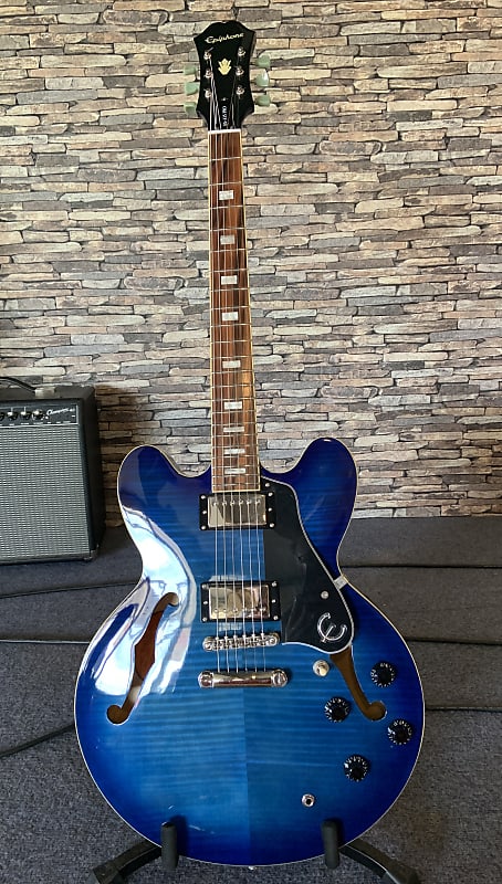 Epiphone ES 335 Pro Blue Burst Custom Shop Limited Edition | Reverb