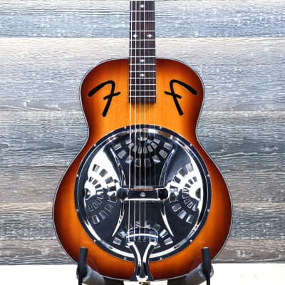 Fender FR50 Resonator Guitar Round Mahogany Neck Sunburst Acoustic Guitar w/Bag for sale