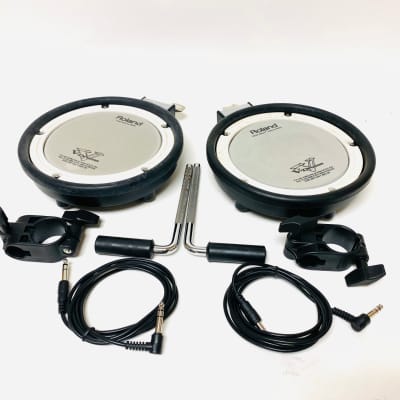 Pair of Roland PDX-6  PDX6 Mesh Pads with Clamp Mount Cable image 1