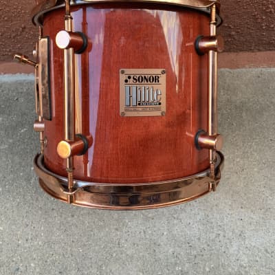 Sonor Vintage Hilite Classic Copper series  1990 Red stain wood with copper hoops image 5
