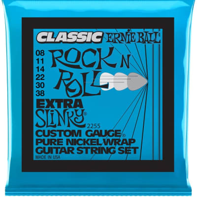 2255 Ernie Ball Extra Slinky Classic Nickel 8-38 Electric Guitar Strings image 1