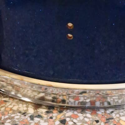Stewart 5.5x14" Snare Drum Blue Sparkle Vintage 1970's MIJ image 10