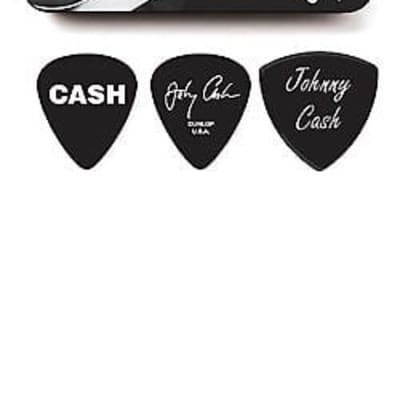 Dunlop Johnny Cash Collectible Guitar Picks in Tin 6 picks Silver Memphis Medium image 1