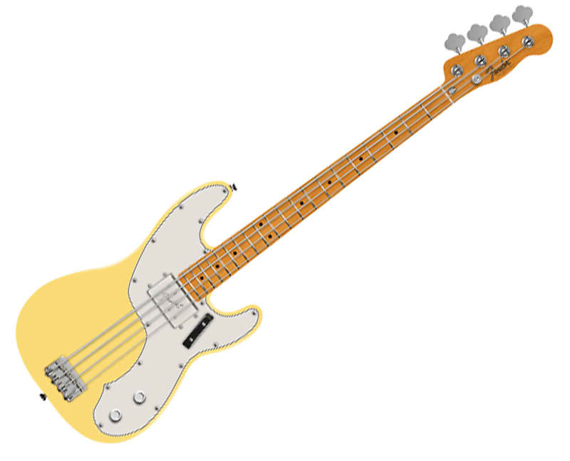 Fender Vintera II 70s Telecaster Bass - Vintage White w/ Maple FB image 1