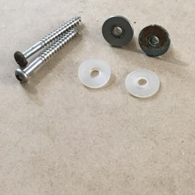 Two Philips Schaller Style Locking Strap Button Guitar Relic Parts Repair Aged image 2