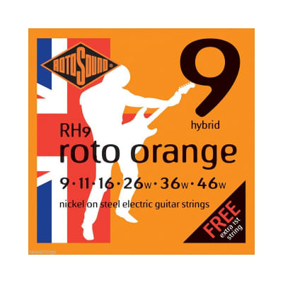 Rotosound RH9 Roto Orange Hybrid 9-46 Electric Guitar Strings image 1