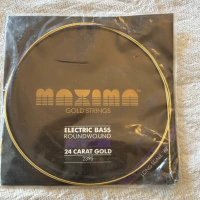 Maxima 2395 G.050 24 Carat Gold Mega Blasters Medium Long Scale 88 RoundWound Electric Bass String for sale