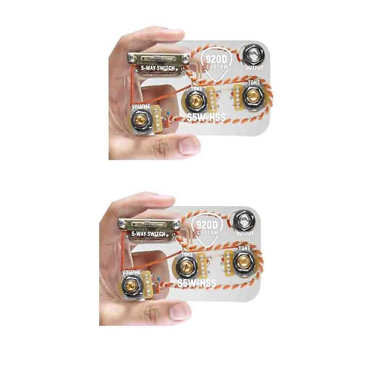 920D Custom S5W-HSS Upgraded HSS Wiring w/5 Way Switch for Strat Guitars -2 pk image 1