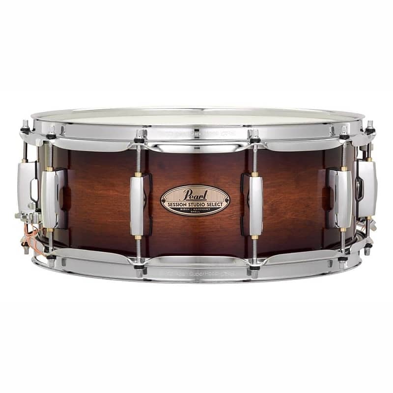 Pearl Session Studio Select 14x5.5 Snare Drum Gloss Barnwood Brown image 1