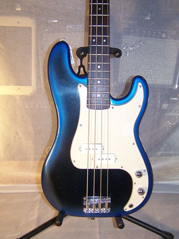 Vintage Lotus "P" Bass Style Guitar, 1980s, Metallic Blue/Black Burst Finish image 1