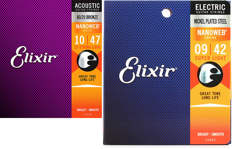 Elixir Strings 11152 Nanoweb 80/20 Acoustic Guitar Strings - .010