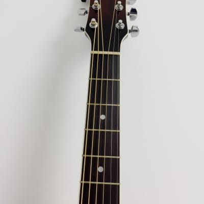 Haze F561TBCEQ 40" OM Shape Acoustic Guitar, Gloss All Mahogany, EQ, Cutaway + Free Gig Bag image 3