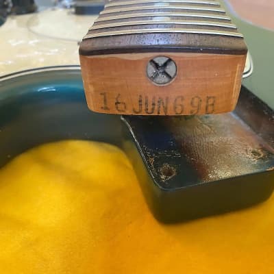 Original Vintage 1969 USA Fender Mustang Lake Placid Blue Competition Burgundy w/ OHSC. Kurt Cobain Nirvana image 17
