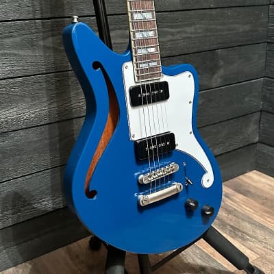 D'Angelico Deluxe Bedford SH Limited-Edition Prototype Semi-Hollow Electric Guitar Sapphire image 2
