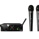 AKG MINI2VOC-US25-RST-01 Dual-Channel Mini Wireless Vocal System with Two Handheld Microphones, AB Band