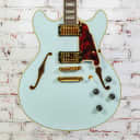 D'Angelico B-stock DLX DC Electric Guitar Matte Blue x0184