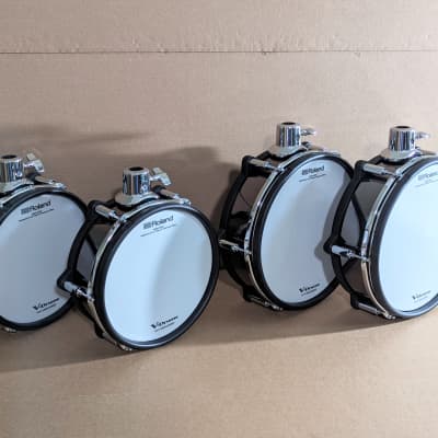 Roland TD50 Tom Pack, Set of 4, Two PD-128-BC & Two PD-108-BC Current Model - BLACK CHROME image 2