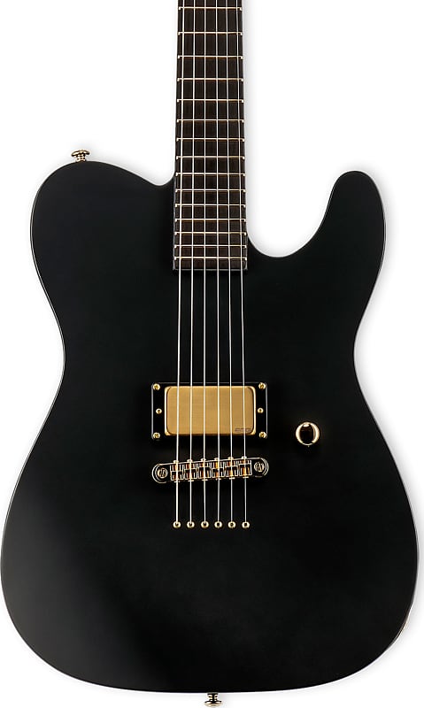ESP LTD AA-1 Alan Ashby Signature Electric Guitar, Black Satin w/ Hard Case image 1