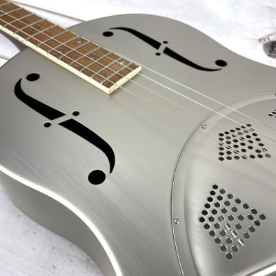 Royall Long Scale Tenor New Rough Brushed Steel Finish Brass Body Single Cone Resonator image 6
