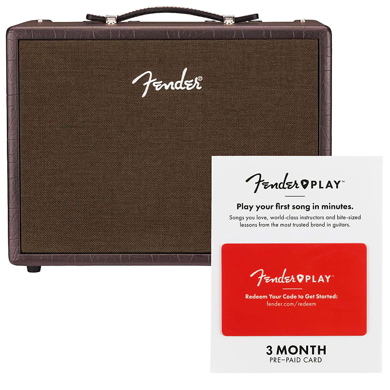 Fender Acoustic Junior Amplifier, Dark Brown, 120V with Play 3 Month Prepaid Card  			