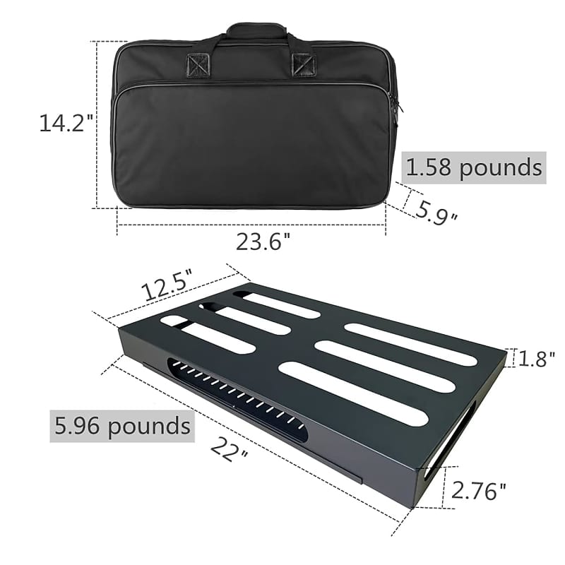  Pedal Board,With Completely Isolated Power Supply ,19*5 Inch  1.8 LB Aluminium Alloy Guitar Pedalboard, Included Carrying Bag , Pedal  Cable,Adapter,40*1.2 Inch Self Adhesive Hook Loop Tape,Cable Ties : Musical  Instruments