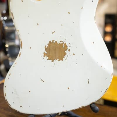 Fender Custom Shop 1961 Jazz Bass Heavy Relic - Aged Olympic White w/Hardshell Case image 6