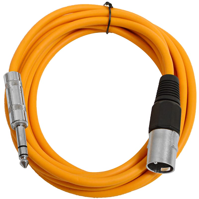 SEISMIC AUDIO Orange 1/4" TRS  XLR Male 10' Patch Cable image 1