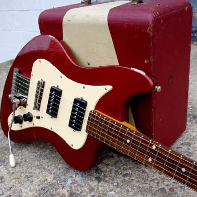 MURPH SQUIRE ii-T 1965 Aged Candy Apple Red. Offset Guitar Styled after Jaguar and Strat. ULTRA RARE image 8