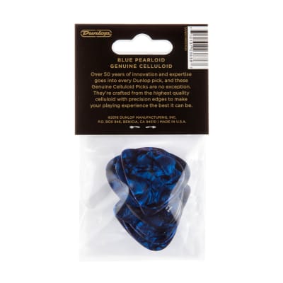 Dunlop - 12 Pack Of Heavy Celluloid Guitar Pick Blue Pearloid! 483P10HV *Make An Offer!* image 2