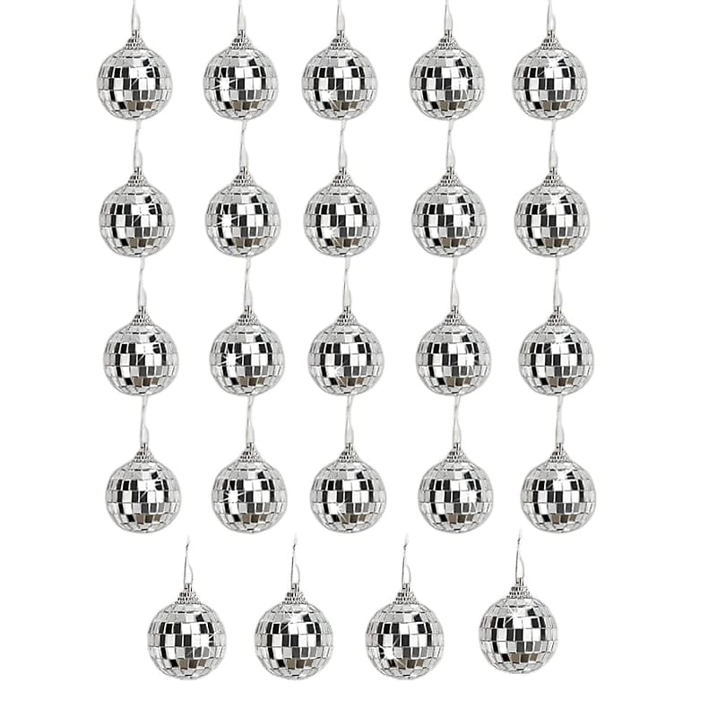 24Pcs Christmas Ornaments Mini Disco Ball Party Decorations - Mini