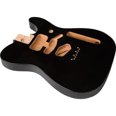 Genuine Fender Deluxe Series Telecaster SSH Alder Body Modern Bridge Mount, Black image 2