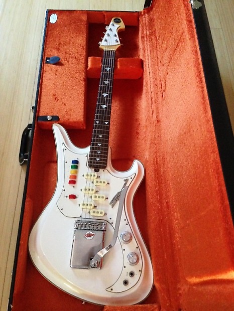 Pearl White Teisco Spectrum Five Guitar 1990s Japan Reissue Pearl White Teisco Spectrum Five Guitar 1990s Japan Reissue
