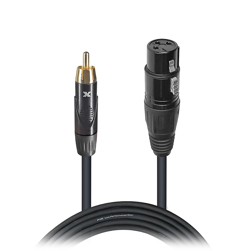 ProX 25 Ft. Unbalanced RCA to XLR3-F High Performance Audio Cable  			