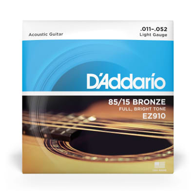 D'Addario EZ910 Acoustic Guitar Strings, Bronze, 11-52 Gauge. Bright, Full Sound image 4